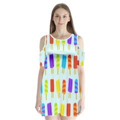 Popsicle Pattern Shoulder Cutout Velvet  One Piece by Nexatart