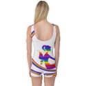 Rainbow Fairy Relaxing On The Rainbow Crescent Moon One Piece Boyleg Swimsuit View2