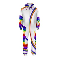 Rainbow Fairy Relaxing On The Rainbow Crescent Moon Hooded Jumpsuit (kids) by Nexatart