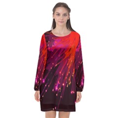 Big Bang Long Sleeve Chiffon Shift Dress  by ValentinaDesign