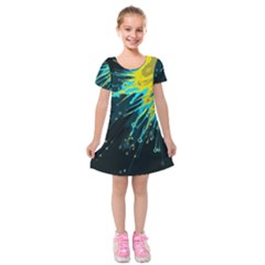 Big Bang Kids  Short Sleeve Velvet Dress by ValentinaDesign