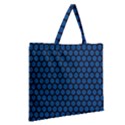 Blue Dark Navy Cobalt Royal Tardis Honeycomb Hexagon Zipper Large Tote Bag View2