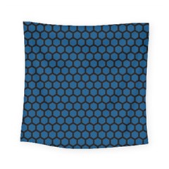 Blue Dark Navy Cobalt Royal Tardis Honeycomb Hexagon Square Tapestry (small) by Mariart