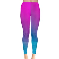 With Wireframe Terrain Modeling Fabric Wave Chevron Waves Pink Blue Leggings  by Mariart