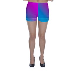 With Wireframe Terrain Modeling Fabric Wave Chevron Waves Pink Blue Skinny Shorts by Mariart