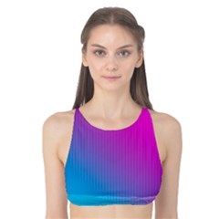 With Wireframe Terrain Modeling Fabric Wave Chevron Waves Pink Blue Tank Bikini Top by Mariart