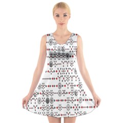 Bioplex Maps Molecular Chemistry Of Mathematical Physics Small Army Circle V-neck Sleeveless Skater Dress by Mariart