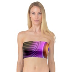 Abstract Fractal Bright Hole Wave Chevron Gold Purple Blue Green Bandeau Top by Mariart