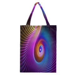 Abstract Fractal Bright Hole Wave Chevron Gold Purple Blue Green Classic Tote Bag by Mariart