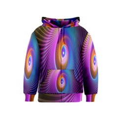 Abstract Fractal Bright Hole Wave Chevron Gold Purple Blue Green Kids  Zipper Hoodie by Mariart