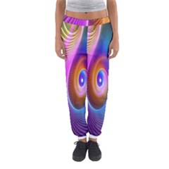 Abstract Fractal Bright Hole Wave Chevron Gold Purple Blue Green Women s Jogger Sweatpants by Mariart