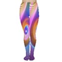 Abstract Fractal Bright Hole Wave Chevron Gold Purple Blue Green Women s Tights View1