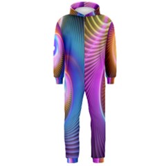 Abstract Fractal Bright Hole Wave Chevron Gold Purple Blue Green Hooded Jumpsuit (men)  by Mariart