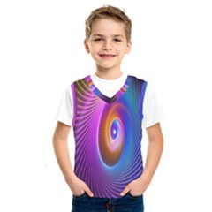 Abstract Fractal Bright Hole Wave Chevron Gold Purple Blue Green Kids  Sportswear by Mariart