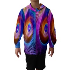 Abstract Fractal Bright Hole Wave Chevron Gold Purple Blue Green Hooded Wind Breaker (kids) by Mariart