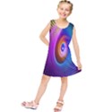 Abstract Fractal Bright Hole Wave Chevron Gold Purple Blue Green Kids  Tunic Dress View1