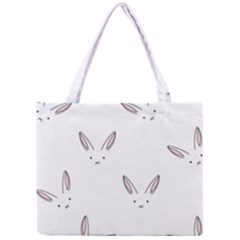 Bunny Line Rabbit Face Animals White Pink Mini Tote Bag by Mariart