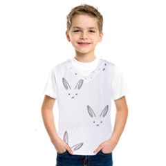 Bunny Line Rabbit Face Animals White Pink Kids  Sportswear