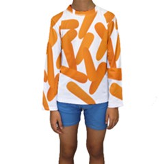 Carrot Vegetables Orange Kids  Long Sleeve Swimwear by Mariart