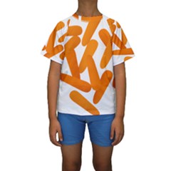 Carrot Vegetables Orange Kids  Short Sleeve Swimwear