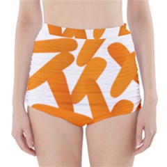 Carrot Vegetables Orange High-waisted Bikini Bottoms by Mariart