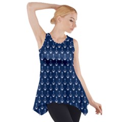 Blue White Anchor Side Drop Tank Tunic by Mariart