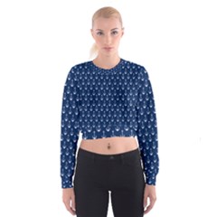 Blue White Anchor Cropped Sweatshirt by Mariart