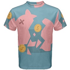 Coins Pink Coins Piggy Bank Dollars Money Tubes Men s Cotton Tee by Mariart