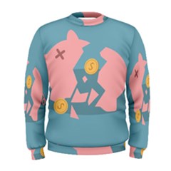 Coins Pink Coins Piggy Bank Dollars Money Tubes Men s Sweatshirt by Mariart