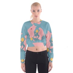 Coins Pink Coins Piggy Bank Dollars Money Tubes Cropped Sweatshirt by Mariart