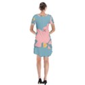 Coins Pink Coins Piggy Bank Dollars Money Tubes Short Sleeve V-neck Flare Dress View2