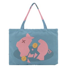 Coins Pink Coins Piggy Bank Dollars Money Tubes Medium Tote Bag