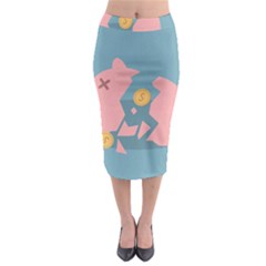 Coins Pink Coins Piggy Bank Dollars Money Tubes Midi Pencil Skirt by Mariart