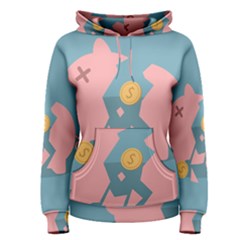 Coins Pink Coins Piggy Bank Dollars Money Tubes Women s Pullover Hoodie by Mariart