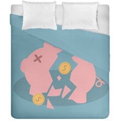 Coins Pink Coins Piggy Bank Dollars Money Tubes Duvet Cover Double Side (california King Size) by Mariart