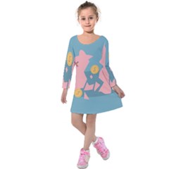 Coins Pink Coins Piggy Bank Dollars Money Tubes Kids  Long Sleeve Velvet Dress by Mariart