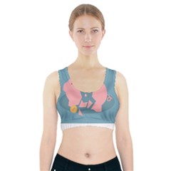 Coins Pink Coins Piggy Bank Dollars Money Tubes Sports Bra With Pocket by Mariart