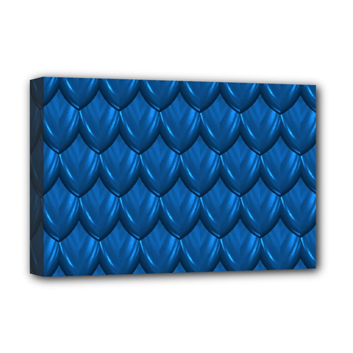 Blue Dragon Snakeskin Skin Snake Wave Chefron Deluxe Canvas 18  x 12  