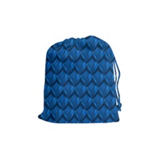 Blue Dragon Snakeskin Skin Snake Wave Chefron Drawstring Pouches (medium)  by Mariart