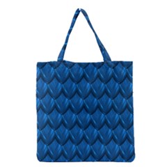 Blue Dragon Snakeskin Skin Snake Wave Chefron Grocery Tote Bag by Mariart