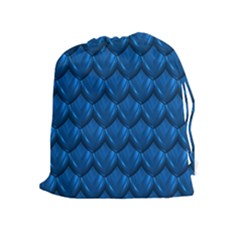 Blue Dragon Snakeskin Skin Snake Wave Chefron Drawstring Pouches (extra Large) by Mariart