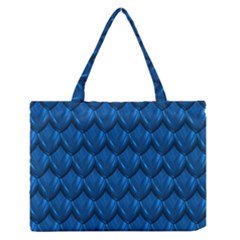 Blue Dragon Snakeskin Skin Snake Wave Chefron Medium Zipper Tote Bag