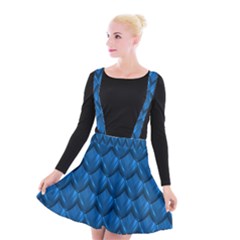 Blue Dragon Snakeskin Skin Snake Wave Chefron Suspender Skater Skirt