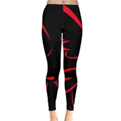 Dove Red Black Fly Animals Bird Leggings  by Mariart