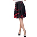 Dove Red Black Fly Animals Bird A-Line Skirt View1