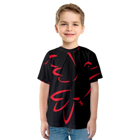 Dove Red Black Fly Animals Bird Kids  Sport Mesh Tee by Mariart