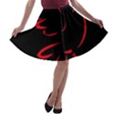 Dove Red Black Fly Animals Bird A-line Skater Skirt View1