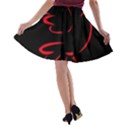 Dove Red Black Fly Animals Bird A-line Skater Skirt View2