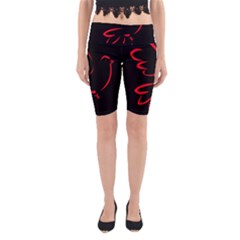 Dove Red Black Fly Animals Bird Yoga Cropped Leggings by Mariart