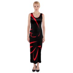 Dove Red Black Fly Animals Bird Fitted Maxi Dress by Mariart